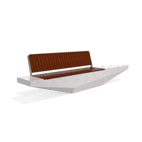 Contemporary garden bench - 322 - Encho Enchev - ETE - stainless steel / wooden / high-performance concrete