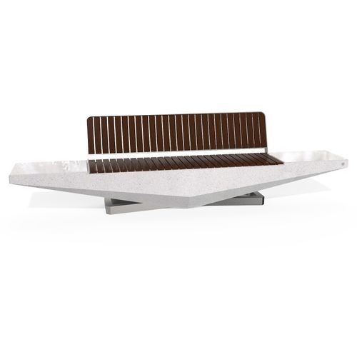 Contemporary public bench - 345 - Encho Enchev - ETE - hardwood / bamboo / marble