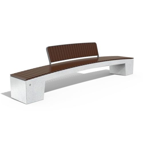 Contemporary public bench - 340 - Encho Enchev - ETE - high-performance concrete / stainless steel / with backrest
