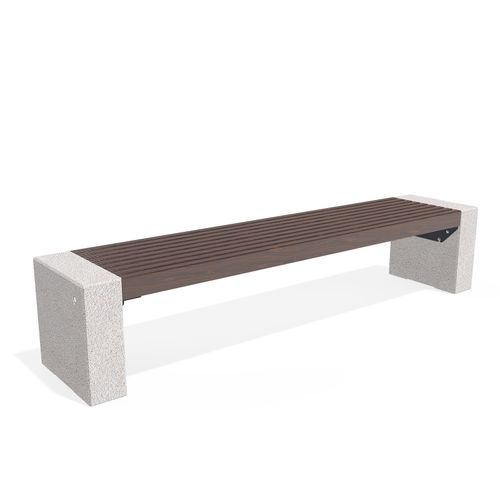 Concrete garden bench - 332 - Encho Enchev - ETE - marble / fiber-reinforced concrete / wooden