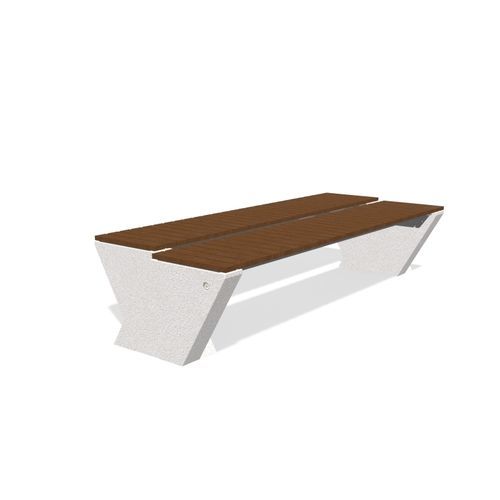 Contemporary garden bench - 356 - Encho Enchev - ETE - wooden / high-performance concrete / stone