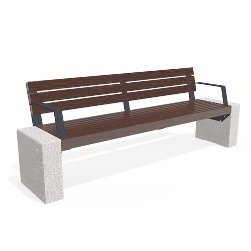 Concrete garden bench - 333 - Encho Enchev - ETE - granite / marble / solid wood