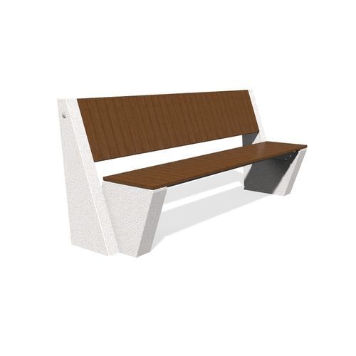 Contemporary public bench - 355 - Encho Enchev - ETE - teak / granite / walnut