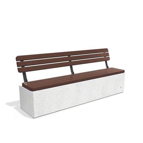 Contemporary garden bench - 179 - Encho Enchev - ETE - stainless steel / HPL / high-performance concrete