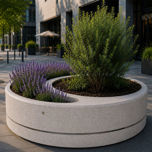 High-performance concrete planter - CYLINDRICAL SIZE XL - Encho Enchev - ETE - fiber-reinforced concrete / reinforced concrete / round