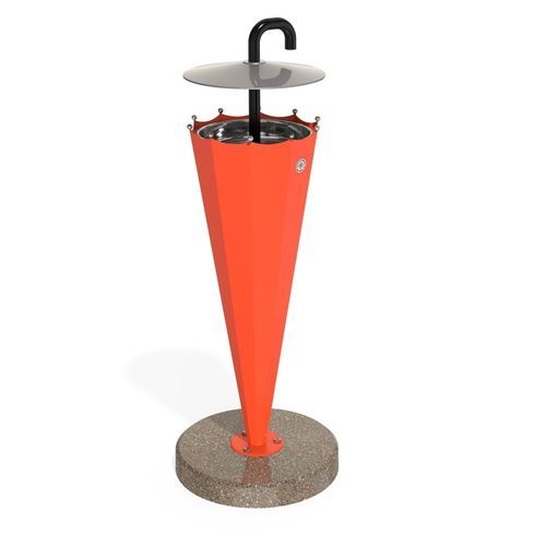 Pedestal ashtray - 419 - Encho Enchev - ETE - stainless steel / concrete / for outdoor use