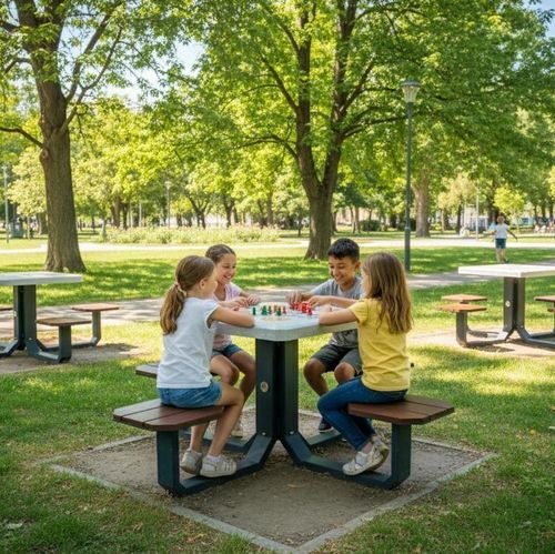 Outdoor kids game table - 420 - Encho Enchev - ETE - contemporary / for public space / steel