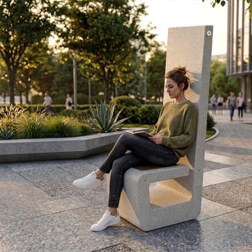 Contemporary armchair - 347 - Encho Enchev - ETE - concrete / granite / concrete