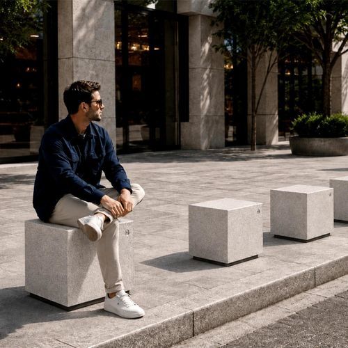 Contemporary stool - 268-O - Encho Enchev - ETE - high-performance concrete / glass fiber reinforced concrete / fiber-reinforced concrete base