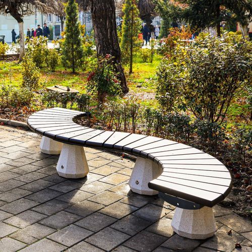 Contemporary public bench - 156 - Encho Enchev - ETE - iroko / bamboo / spruce