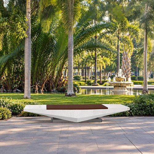 Contemporary public bench - 344 - Encho Enchev - ETE - bamboo / granite / fiber-reinforced concrete