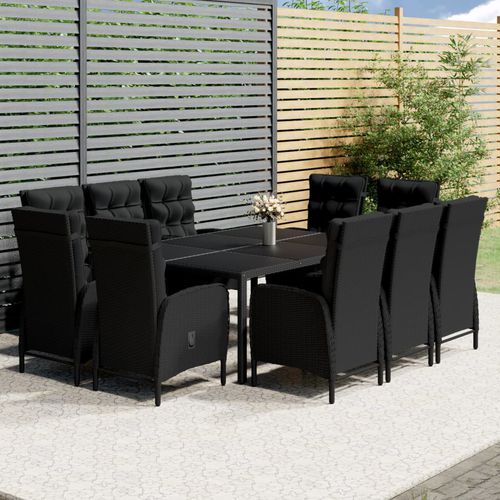 Contemporary table and chair set - vidaXL 11-tlg : 3058556 - desayo - garden / patio / indoor