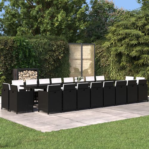 Contemporary table and chair set - vidaXL 21-tlg : 3095667 - desayo - garden / fabric / powder-coated steel