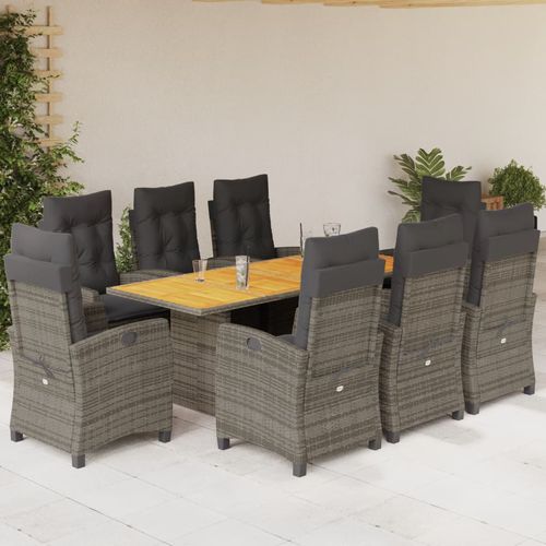 Contemporary table and chair set - vidaXL 9-tlg : 3212712 - desayo - garden / patio / acacia
