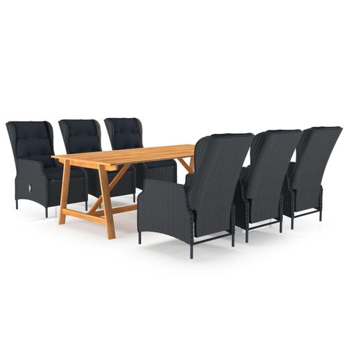 Contemporary table and chair set - vidaXL 7-tlg : 3068841 - desayo - garden / acacia / solid wood