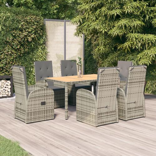Contemporary table and chair set - vidaXL 7-tlg : 3157586 - desayo - garden / acacia / solid wood