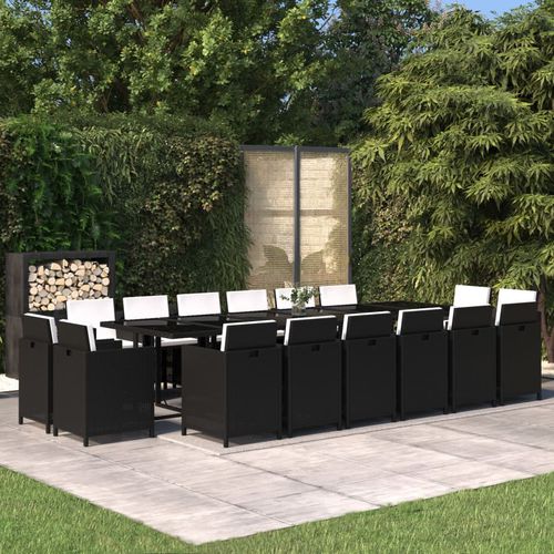 Contemporary table and chair set - vidaXL 17-tlg : 3095613 - desayo - garden / fabric / powder-coated steel