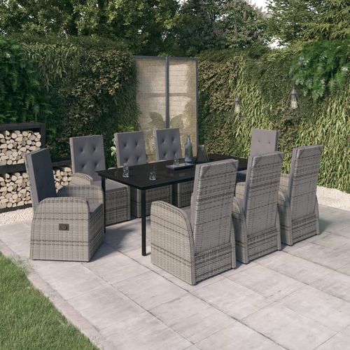 Contemporary table and chair set - vidaXL 9-tlg : 3099478 - desayo - garden / patio / fabric