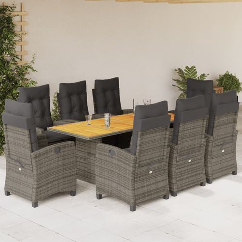 Contemporary table and chair set - vidaXL 9-tlg : 3212711 - desayo - garden / patio / acacia