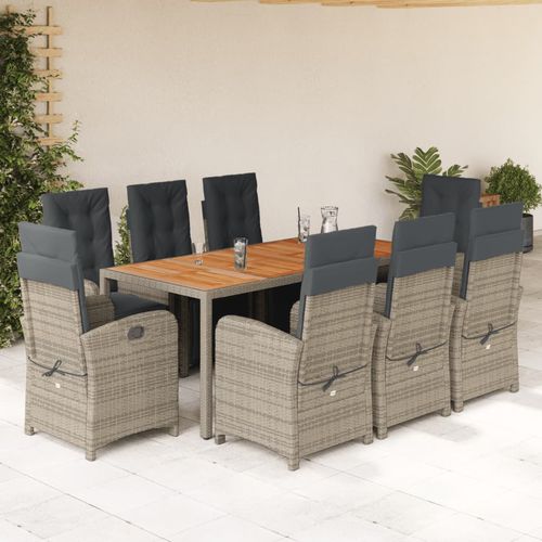 Contemporary table and chair set - vidaXL 9-tlg : 3212485 - desayo - garden / for balconies / fabric