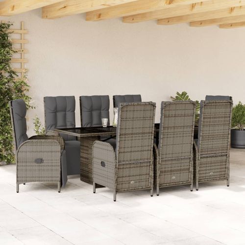 Contemporary table and chair set - vidaXL 9-tlg : 3213533 - desayo - garden / patio / fabric