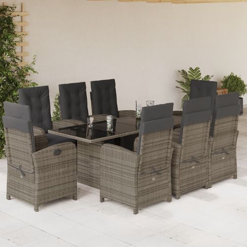Contemporary table and chair set - vidaXL 9-tlg : 3212493 - desayo - garden / for balconies / fabric