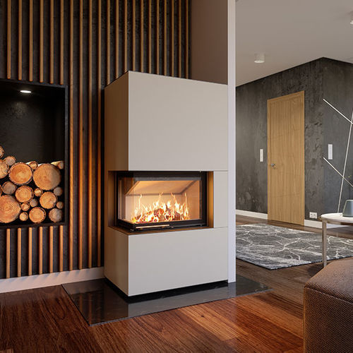 Kit fireplace - HI-Brilliant - desayo - wood-burning / self-supporting / wall