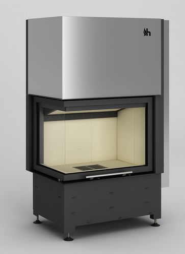 Corner fireplace insert - Volcano WLh-18 - desayo - wood-burning / steel / contemporary