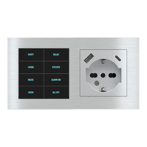 Light switch - EK-E20-TP-8T-P | EK-PWS-IT-USB - ekinex® - for home automation systems / for roller shutters / for blinds