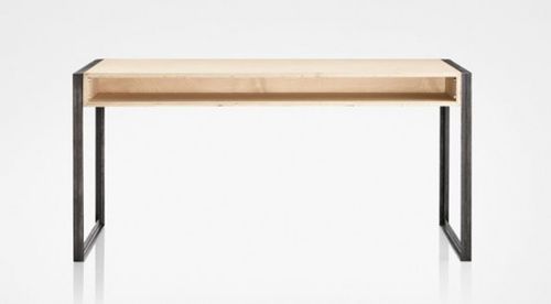Contemporary desk - LLLP by Nicholas Rose - plywood / steel / sled base