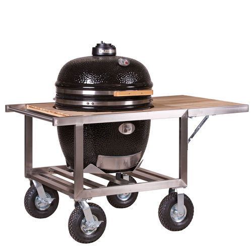 Contemporary side table - LE CHEF BUGGY - Monolith - teak / stainless steel / rectangular
