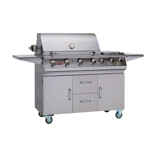 Gas barbecue - PREMIUM - BULL EUROPE - commercial / on casters / stainless steel