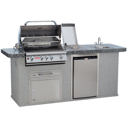 Outdoor kitchen - BULL EUROPE - contemporary / stainless steel / island