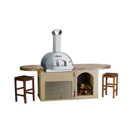Outdoor kitchen - PIZZA Q - BULL EUROPE - contemporary / stainless steel / steel