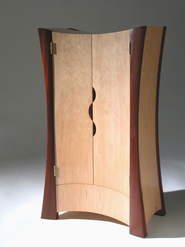 Original design wardrobe - FIRELAND FLOW BUTSUDAN - David Tragen - wooden / with swing doors