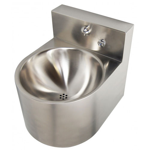Integrated washbasin - IN-STR - SUPRATECH - stainless steel / with mixer tap / round