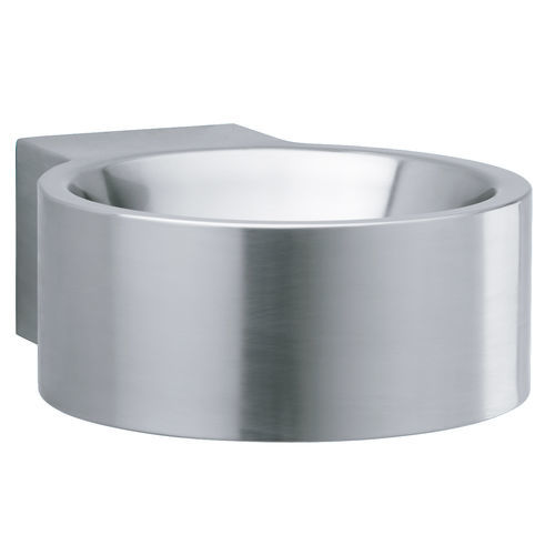 Wall-mounted hand basin - LM-020-S series - SUPRATECH - round / stainless steel / antibacterial