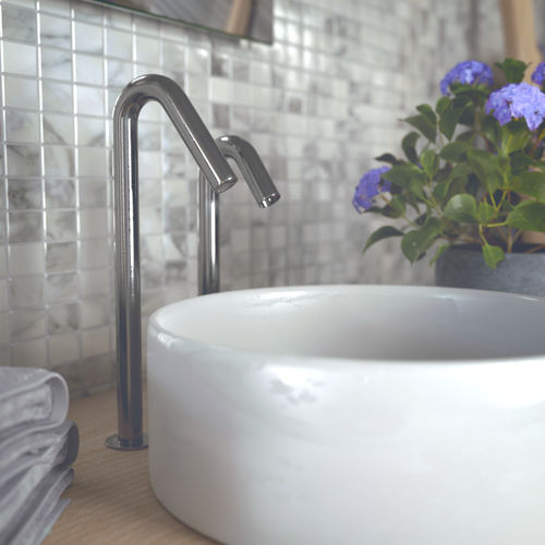 Washbasin single tap - ONE MAXI - SUPRATECH - countertop / infrared / chrome-plated brass