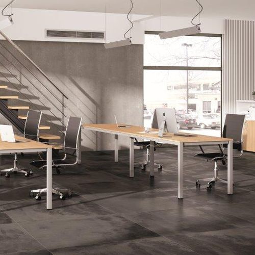 Workstation desk - HERMES - EMOBOK - contemporary / aluminum / melamine