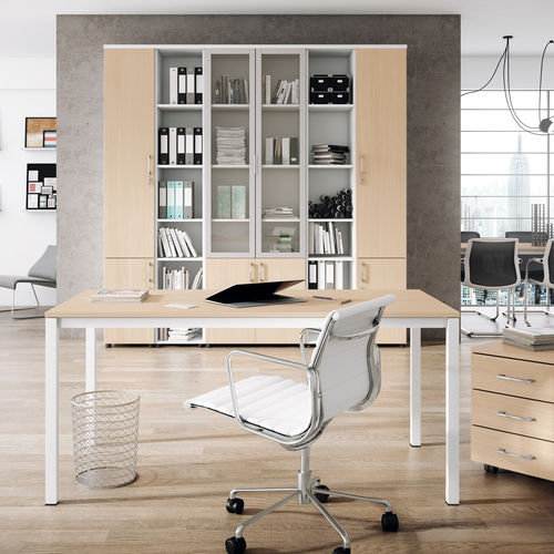 Contemporary desk - HERMES - EMOBOK - aluminum / melamine / corner
