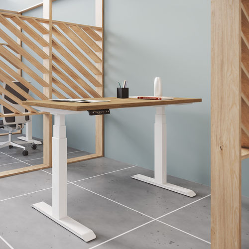 Contemporary work table - EMO-VITY BASIC - EMOBOK - melamine / metal base / rectangular