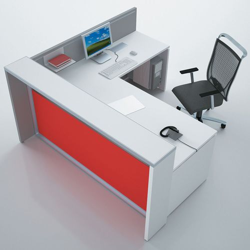 Corner reception desk - EOS_2 - Castellani.it srl - wooden / anodized aluminum / PMMA