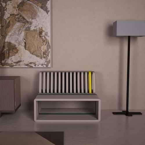 Contemporary garden bench - CROSS - Castellani.it srl - steel / with backrest / modular