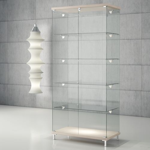 Contemporary display case - Q/85 - Castellani.it srl - with legs / glass / wooden