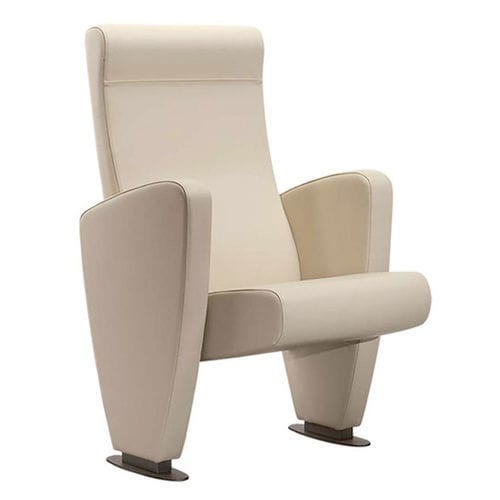 Contemporary auditorium seating - SINFONIA - Cinearredo Italia - leather / plywood / folding