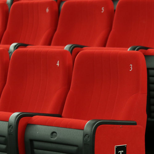 Contemporary auditorium seating - TOSCA - Cinearredo Italia - fabric / steel / folding