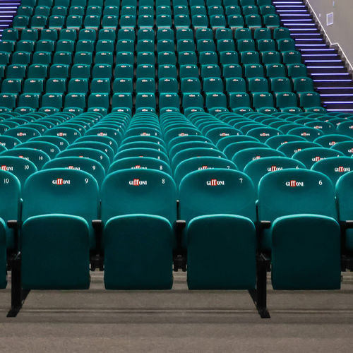 Contemporary auditorium seating - GINEVRA - Cinearredo Italia - fabric / plywood / steel