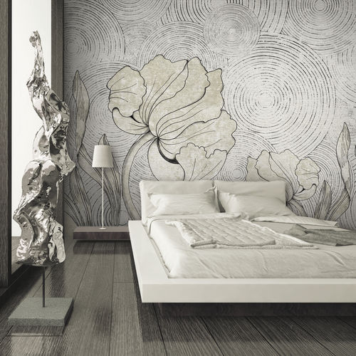 Contemporary wallpaper - IN BLOOM - Skinwall - fabric / vinyl / floral