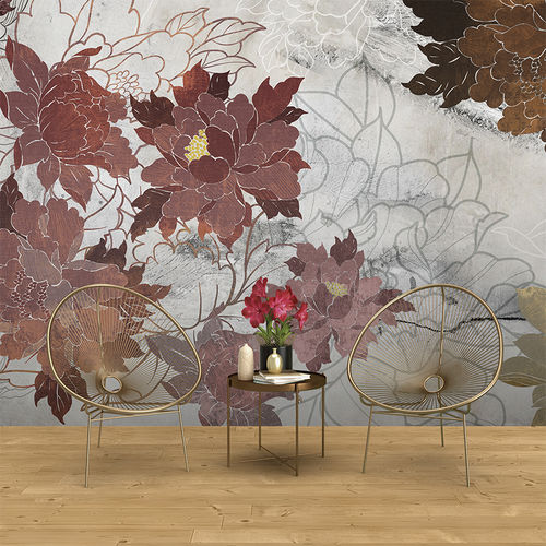 Original design wallpaper - JAPANESE FLOWERING - Skinwall - nonwoven fabric / fiberglass / vinyl
