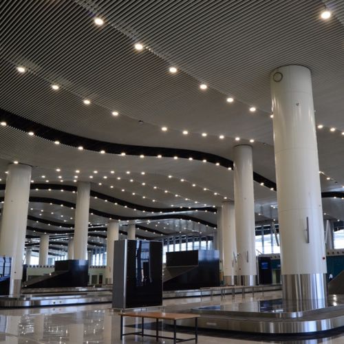 Aluminum acoustic baffle - CURVED SYSTEMS - BUTEM METAL - galvanised steel / suspended / rectangular
